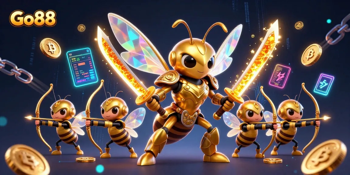 Engage with Go88 offers and thrilling gameplay through this rich 3D casino scene.