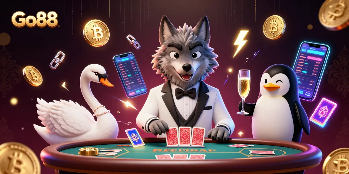 Play exciting games at Go88 with animated characters in a vibrant casino scene.